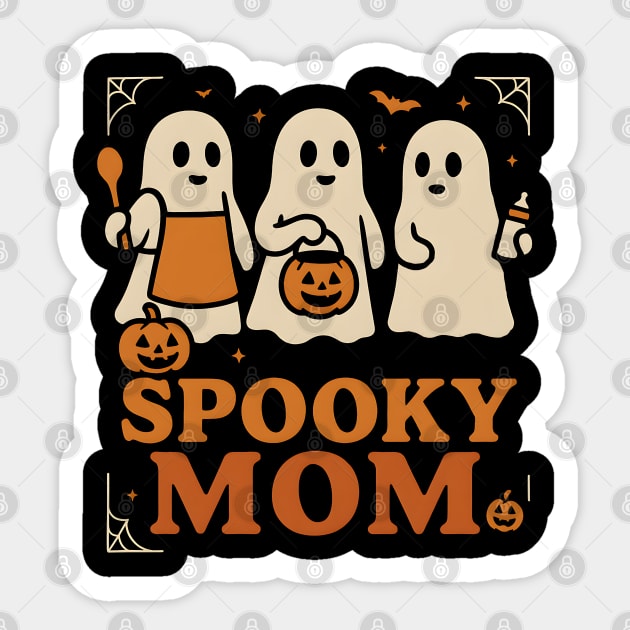 Spooky Mom Ghost Halloween Family Graphic Gift Sticker by MakerMind8.2